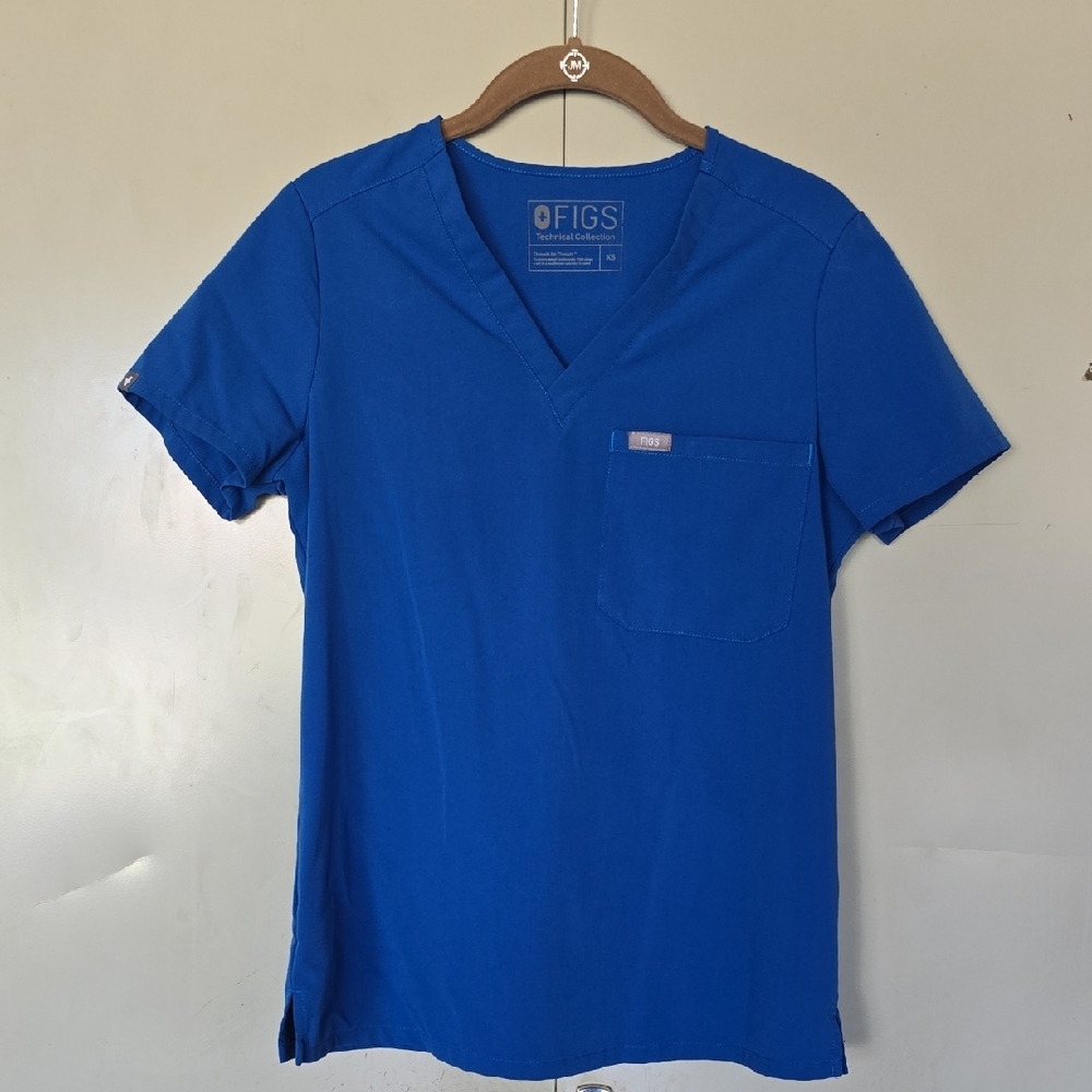 Figs Royal Blue Catrina One Pocket Scrub Top